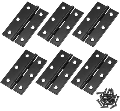 Murtenze 6er Türband-Set 63 mm, schwarze Türbänder mit Montageschrauben