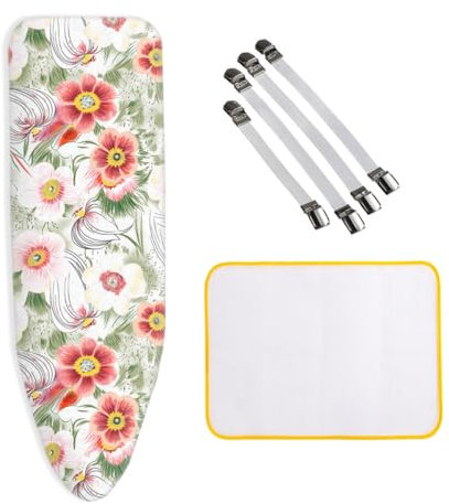 ZJBKX Copriasse da stiro 160 x 60 cm, ricambio per asse da stiro, in cotone extra spesso, copertura per asse da stiro di grandi dimensioni, morbida e resistente