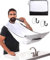 LOZTBUE 1 pièce de tablier à barbe blanc pour le styling de la barbe, bavoir à barbe imperméable pour le soin de la barbe avec 3 ventouses, cadeau en tissu de la série pour hommes