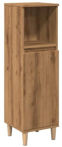 vidaXL Badschrank, Badezimmerschrank mit Stauraum, Badezimmer Midischrank Holzbeine, Badmöbel Badezimmermöbel, Artisan-Eiche Holzwerkstoff