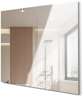 Hocosyme Specchio Riscaldato a Infrarossi 360W，Pannello Radiante Infrarossi Specchio Bagno 60x70 CM con Protezione Surriscaldamento - Nessun telecomando - Spina e calore