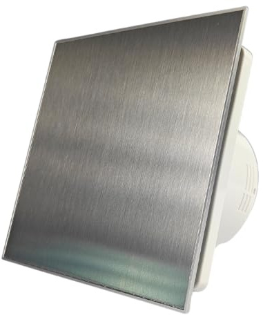 Whisper Pro-Design Badlüfter - Ø100 mm - Rostfreier Stahl - Extrem leise - Energiesparend - Mit Feuchtigkeitssensor
