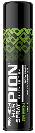 Pion Black Edition Pro Mech Grün Temporäres Haarfärbespray 150 ml - Ultra-Farben, Semipermanentes Auswaschbares Haarspray
