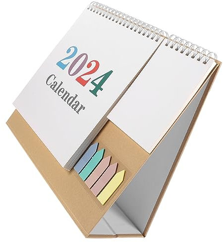 Operitacx Taschen-Tischkalender 2024 bürogeschenk bürodeko Strapazierfähiger Kalender Desktop-Kalender monatlicher Schreibtisch Monatskalender notieren filigraner Tischkalender Papier