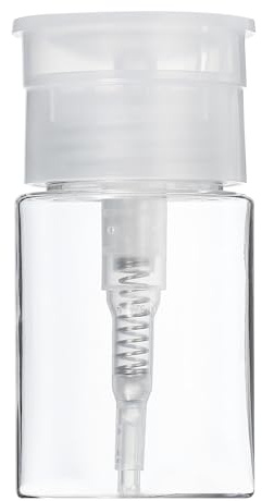 PATIKIL 2.11oz / 60ml Push Down Pump Dispenser, 1PCS Alcohol Pump Bottle Dispenser, Refillable Empty Containers for Makeup Remover Liquid, Clear