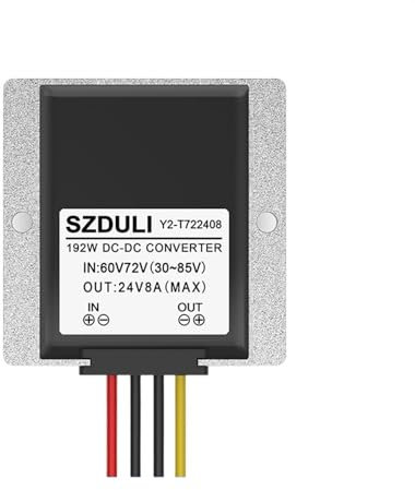 CWHHTVBI Convertidor Reductor de CC de 60V, 72V a 24V, 1A, 3A, 5A, 8A, 10A, 15A, 20A, 30A, CC de 72V a 24V CC, Fuente de alimentación Reductora for Coche y camión(72V to 24V 8A)