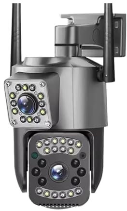 VEKELETE Caméra IP Wi-FI 4K 8 MP, Double Objectif, PTZ, 4G, Carte SIM, Webcam extérieure, Alarme, Zoom x10, Surveillance de sécurité for Maison connectée(A/U,WiFi Camera ADD 32G)