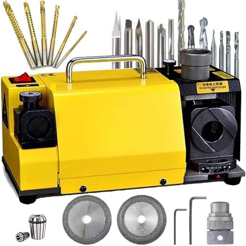 SchaftfräSer-SchäRfgeräT, Elektrische Multitask-SchäRfmaschine FüR Messer/MeißEl/Hss-Bohrer, 3-13mm/3-15mm Bohrer-SchleifgeräT, 95°-135° Winkel Einstellbar,Mr-13A