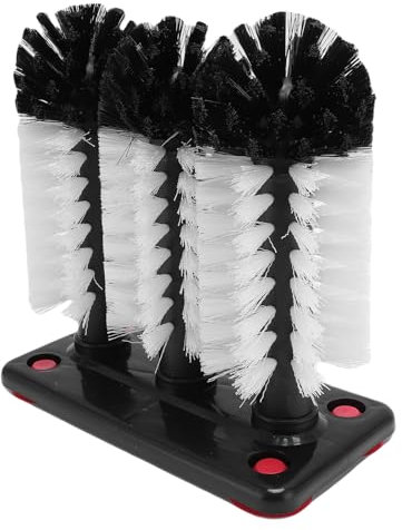3 Heads Drinkware Cleaner, Water Bottle Brush Glass Cup Washer Cup Brush with Suction Base, Suitable for Hotel Bar