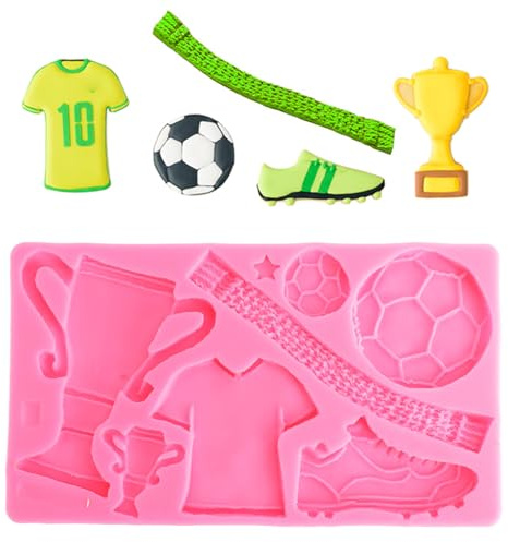 Moldes de Fondant de Silicona para Trofeo de Fútbol, Herramientas de Horneado, DIY Pastelería Decoración para Decoración de Chocolate,Pasteles,Cupcakes,Caramelos