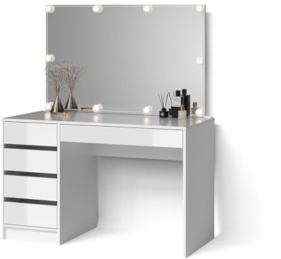Livinity Schminktisch Imola, Weiß, 120 cm | mit LED Beleuchtung