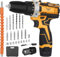 JENABOM Cordless Drills,12V Power Impact Driver, Combi Drill Kit with Li-Ion Battery, 25+1 Torque, Double Speed, Led Light, Carry Case, Electric Screwdriver for DIY