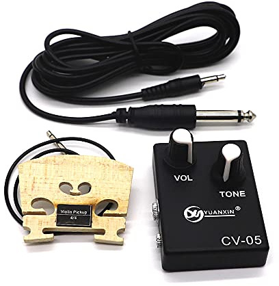 Violin Bridge Pickup for 4/4 Violin With Piezo in Built Volume Tone 2 Control Stringed Musical Instrument Accessories