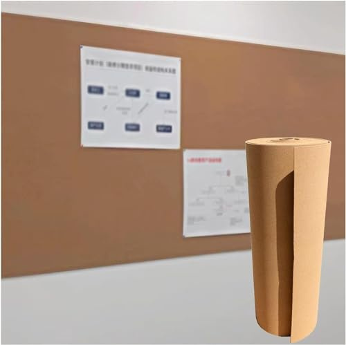 Rollo de corcho autoadhesivo para tablón de anuncios – 1,22 x 0,82 m (10 mm) – Pegatinas de pared versátiles para la oficina en casa, exhibición de mensajes y proyectos de manualidades – Fácil de