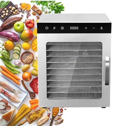 KHYTEBV Deshidratador de Alimentos, liofilizador, máquina de Acero Inoxidable para secar Carne de Res y Verduras, congelador para madurar Carnes, para cecina, Frutas, Carne y Res.