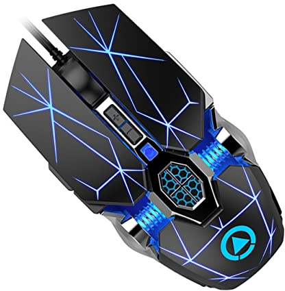 LABRIMP Mouse da Gioco Cablato Retroilluminazione Rgb Programmabile, 3200 Dpi, Materiale Abs Antiscivolo, Pulsanti Supporto Inserimento, per Computer Portatile