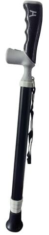 Trekkingstöcke zusammenklappbare Gehstöcke ergonomischer Griff Leichter Trekkingstock zum Wandern und Klettern 90°-Drehung des Griffs (Stöcke oder Gehstöcke)(1PC) (Schwarz, 38~105cm)