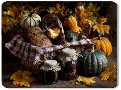 Rustic Dish Drying Mats for Kitchen Counter, Vintage Pumpkin Absorbent Rubber Mat, Autumn PU Leather Drying Pad for Coffee Bar Protector 18x24 Inch