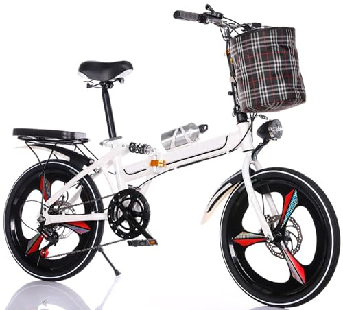 Faltbares Fahrrad, 20-Zoll-Faltrad – leichtes und tragbares Citybike – 6-Gang-Kompaktrad für Damen und Herren, 20 Zoll