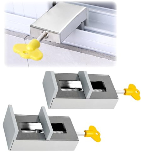 2PCS Cerradura Ventana Corredera, Tope Ventana Corredera, Seguridad Ventanas Niños, Cerradura Puerta Corredera para Ventanas y Puertas Correderas, Diseño Resistente
