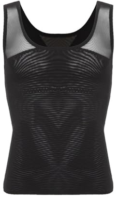 KKXXYQFC Shapewear män Herrkroppskompressionströja för att dölja gynekomasti Moobs Bröstkroppsbantning undertröja Shapewear vä linne för män (svart,M)