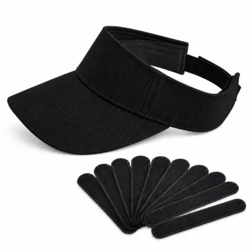 Bzojbmei 1 Pack Sun Visor Hat Adjustable Baseball Cap for Women Men Washable Teens Golf Tennis Sports Outdoor Beach Camping Hiking Running Walking (Black)
