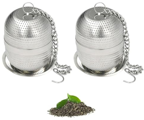 Tea Strainers for Loose Tea, Stainless Steel Tea Infuser Set of 2, Loose Leaf Tea Infuser with Fine Mesh, Tea Ball Strainer for Brewing Loose Leaf Tea, Durable Tea Strainer Ball for Daily Use