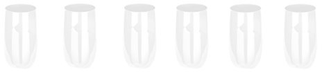 Sendez Viva Lot de 6 verres à eau Blanc 320 ml