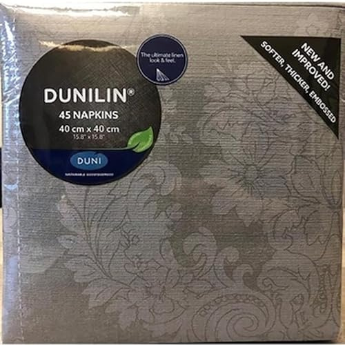Duni Dunilin Servietten Royal Granit Grey 40 x 40 cm 1/4 Falz 45 Stück, Duni Servietten Royal Granit Grey