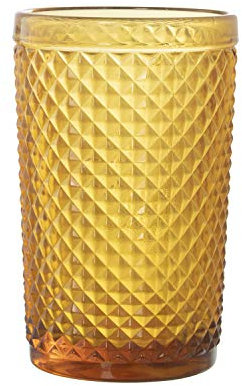 Set de 6 Vasos Altos de Cristal de 330ml en Mostaza. Medidas: Medidas: 330 ml