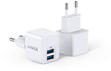 Anker PowerPort Mini Duales Wandladegerät 2 Pack, Extrem kompaktes 12W USB-Ladegerät, 2,5A Leistung für iPhone 16/15 Serie, iPad Pro/Air 2/Mini 4, Galaxy S24/S23 Serie, und viele mehr