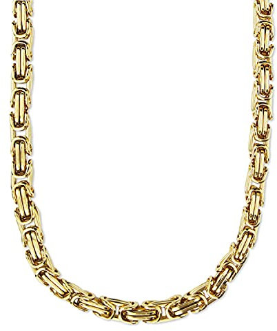 König Design 9 mm Königskette Armband Herrenkette Männer Kette Halskette Panzerkette, 18 cm Gold Edelstahl Ketten