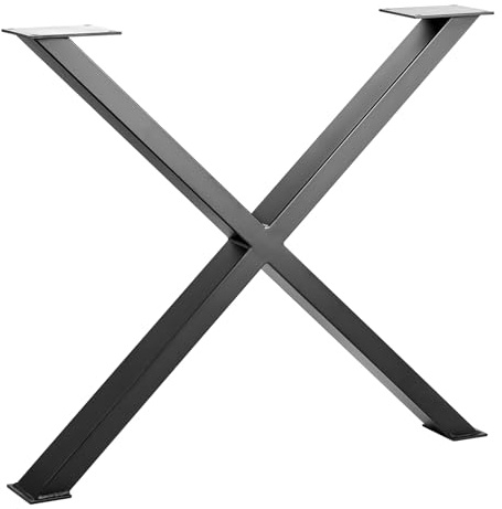 SOTECH Tischgestell X-Form schwarz matt Höhe: 710 mm Tiefe 820 mm | Profil: 80 x 40 mm Tischkufe Industriedesign Tischuntergestell Kufengestell