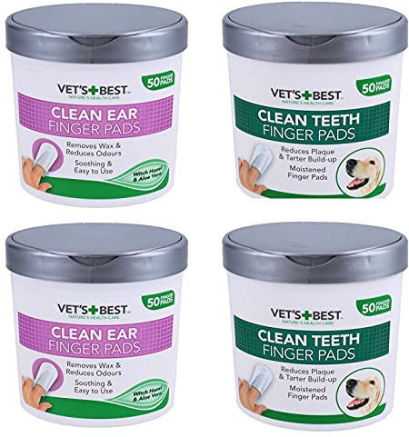 AB Tools Bundle 2Pack Dog Puppy Teeth & Ear Cleaning Finger Pads Wipes Dogs Grooming