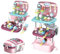 Eisdiele Kinder EIS Spielzeug für Kinder 3 in 1 Tragbare Eisverkauf Spielset 72 Stück Kaufladen Zubehör mit Desserts und Eiskugeln Eisdiele Kinder für Rollenspiele ab 3 4 5 6 Jahre