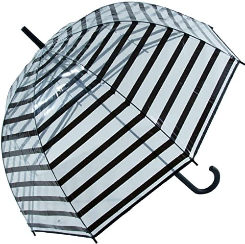 Falconetti Glockenschirm durchsichtig transparent - Black Stripes