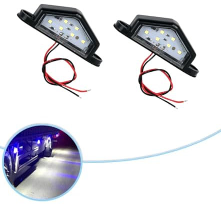 2pcs 6 LED Rear Tail License Number Plate Light Lamp Truck Trailer Super Bright