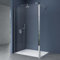 doporro Duschwand 110x200cm Walk-In mit 30cm Nebenteil, 8mm Duschabtrennung Bremen mit rundem Stabilisator, aus Echtglas ESG-Sicherheitsglas Klarglas inkl. Nanobeschichtung
