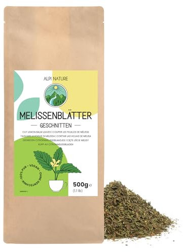 Alpi Nature Lemon Balm Tea 500g 1.1 lb, Melissa Tea, Dried and Cut Lemon Balm Leaves