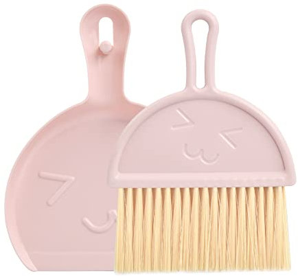 NATUCE Mini Scopa e Paletta, Set di Paletta e Spazzola, Mini Paletta con Scopino, Scopa e Paletta Piccola per Bambini, Casa Ufficio, Campeggio, Cucina e Tavolo Tastiera