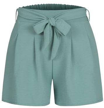 Cloud 5ive Damen Shorts Musselin Hotpants mit Bindegürtel