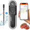 WADEO Termómetro de Carne Inalámbrico 152m Bluetooth Termómetro de Parrilla con Dos Sensores de Temperatura y Doble Alarma, Termómetro de Carne IP66 Termómetro de Asado para Horno Grill Airfryer