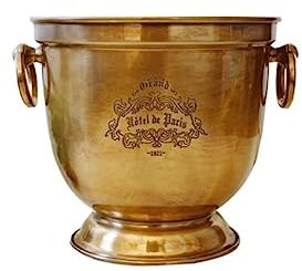 Ice Bucket Modern ice Bucket Ice Bucket Brass Thickened Material Luxury Vintage Wine Barrels, Champagne Barrels Bar Chilling Beer for Home Kitchen (Color : Large - Without Ice Clip)