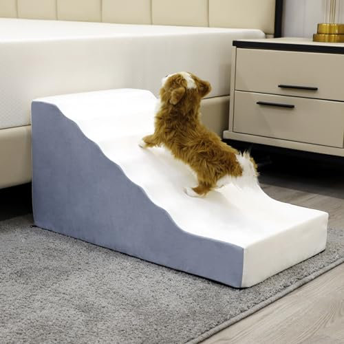 YPDOPORA Hundetreppen Für Kleine Hunde – Hundestufen, Treppen, Rampen Für Bettcouch, Haustierrampe Mit Waschbarem Bezug, Haustierstufen Aus Hochdichtem Schaumstoff,B