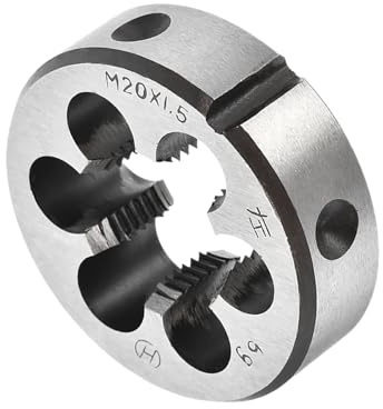 CoCud Rundes Gewindereparatur-Schneideisen, M20x1.5 Schneideisen 45mm Außendurchmesser, Legierter Werkzeugstahl Linksgewinde-Zylindrisches Gewindewerkzeug mit 6 Spanlöchern