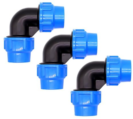 USHXVG Pack of 3 L-Shaped Water Pipe Connectors, Pe Quick Connectors, Female Thread Hose Connections, Hose Connection Accessories, Suitable for Water Pipes and Hoses with 25 MM Diameter
