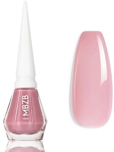 Pink Nail Polish - Jelly Nail Varnish - Natural Light Pink Quick Dry Nail Polish - Transparent Nude Pink Crystal Sheer Polish - Long Lasting Air Dry No Need UV DIY Manicure Nail Art