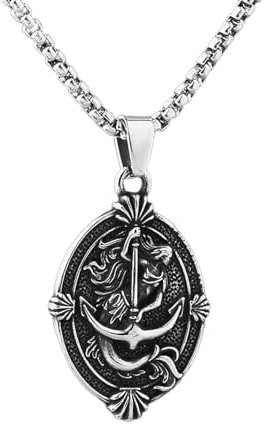 GZHENGZG Herren Retro Halskette Halskette mit Anker Anhänger, Modeschmuck für Jungen und Mädchen, Geschenk für Paar, Vintage, Geschenk
