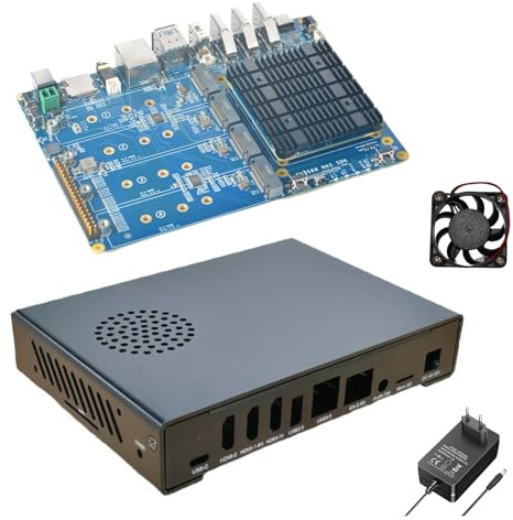 youyeetoo CM3588 Mini NAS Platform, up to 8K Video, RK3588,OpenMediaVault fit,16GB/8GB LPDDR4X, 4 x M.2 PCIe3.0 sockets, NAS Solutions,for Home Server,Local Cloud Storage (16GB + Metal Case Kit)