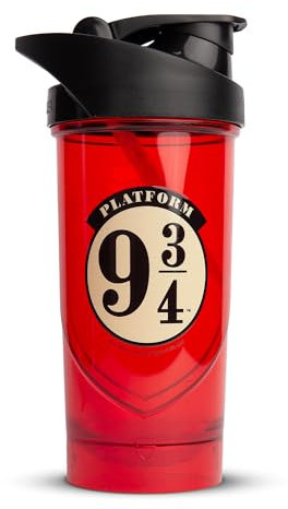 Shieldmixer Hero Pro Classic Shaker Platform 9 3/4 BPA-Free Gym Accessories Protein Shaker Fitness Drinking Bottle Red 700 ml